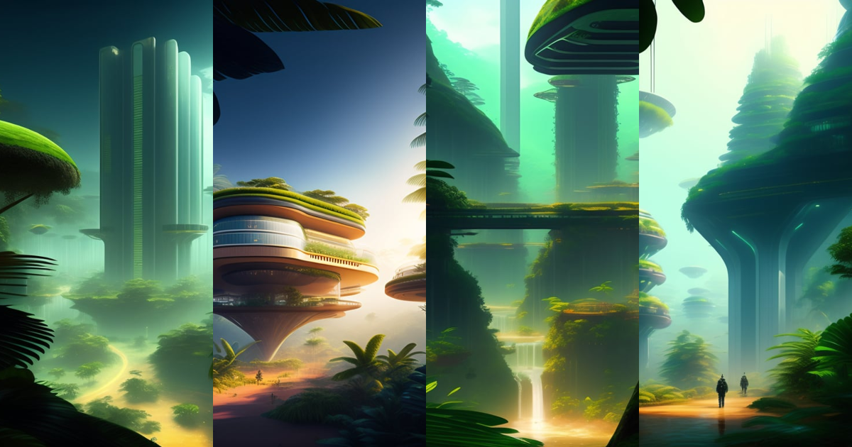 Lexica - A high tech solarpunk utopia in the Amazon rainforest