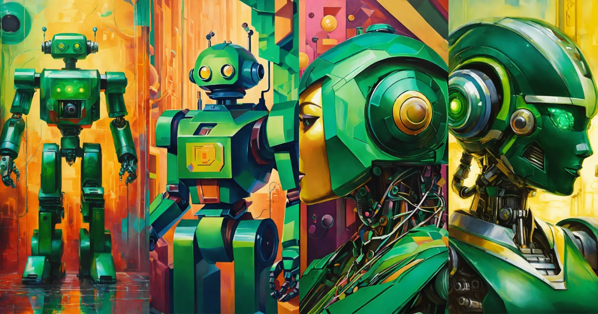 Lexica - Abstract design of a thrilling robot in the 5th dimension with ...