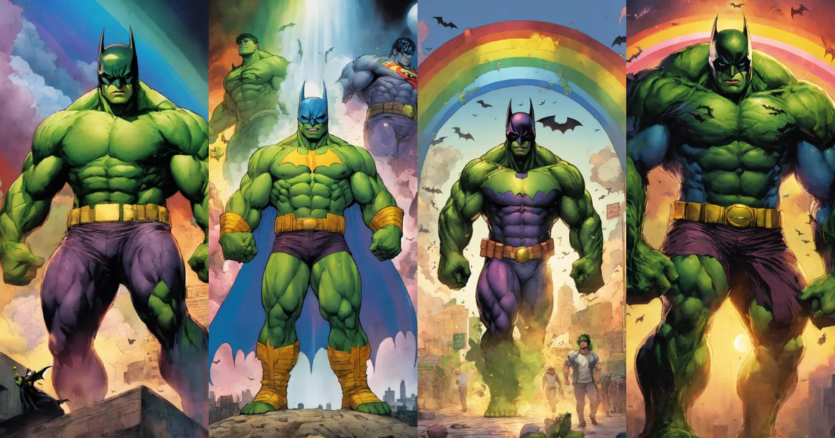 Lexica - Bat man hulk god rainbow