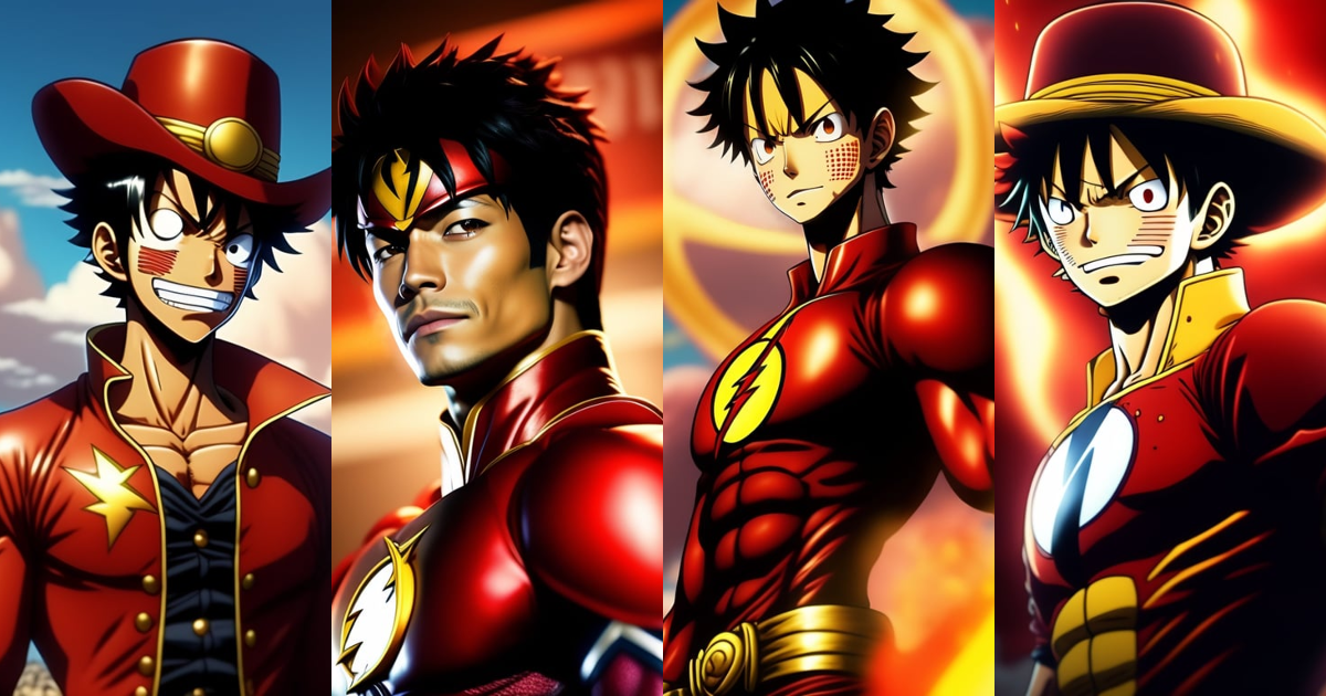 Lexica - Luffy from one piece manga as flash from the flash tv series