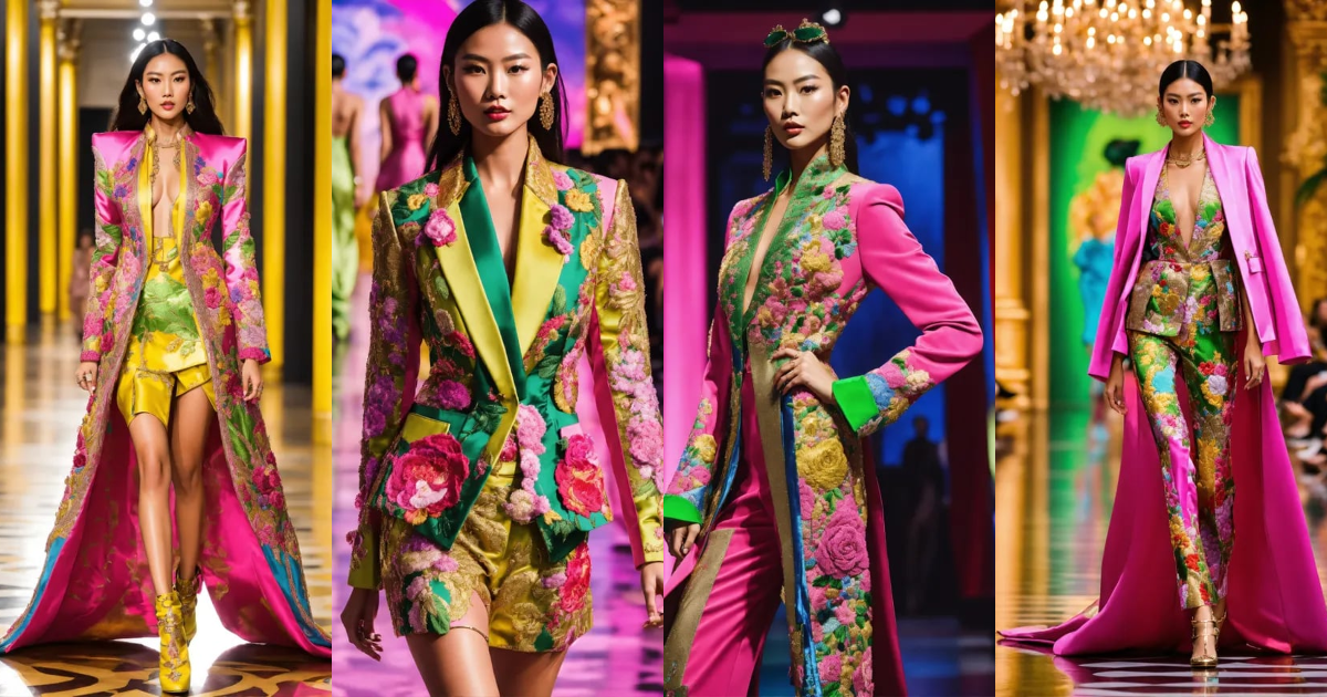 Lexica Ultra realistic full body photo of a stylish beautiful Asian runway model walking the