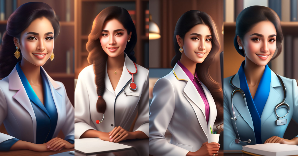 Lexica - Photo of a Pakistani gorgeous young doctor wearing a doctor's ...