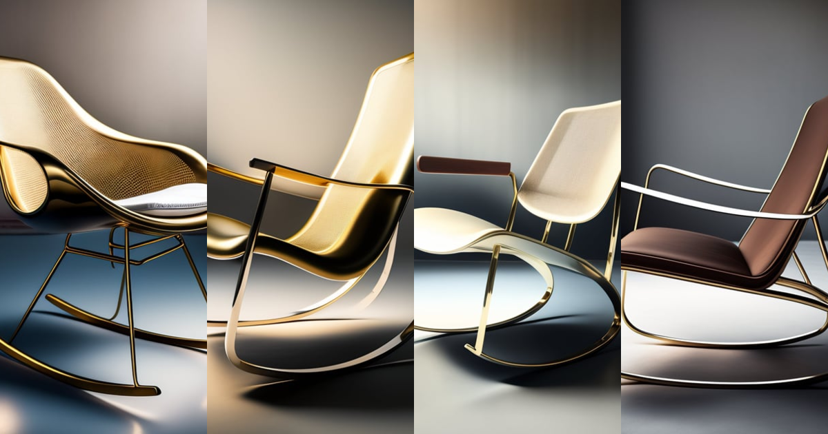 Lexica - Modernist metallic rocking chair, danish design, studio ...