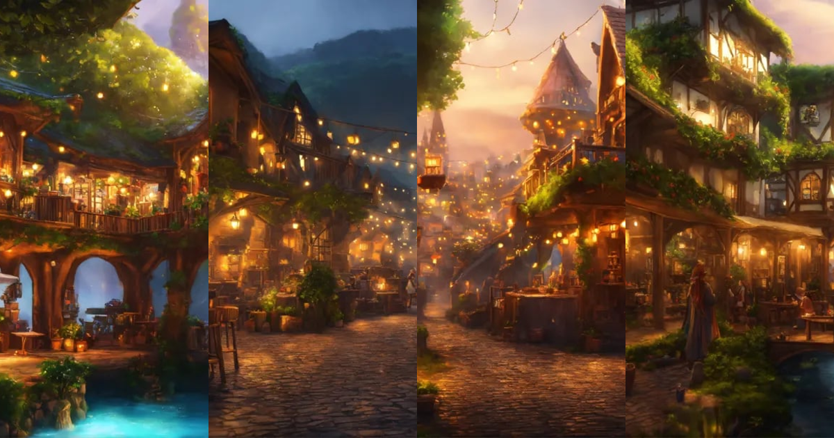 Lexica - Epic shot of ultra detailed and cozy elves city with many ...