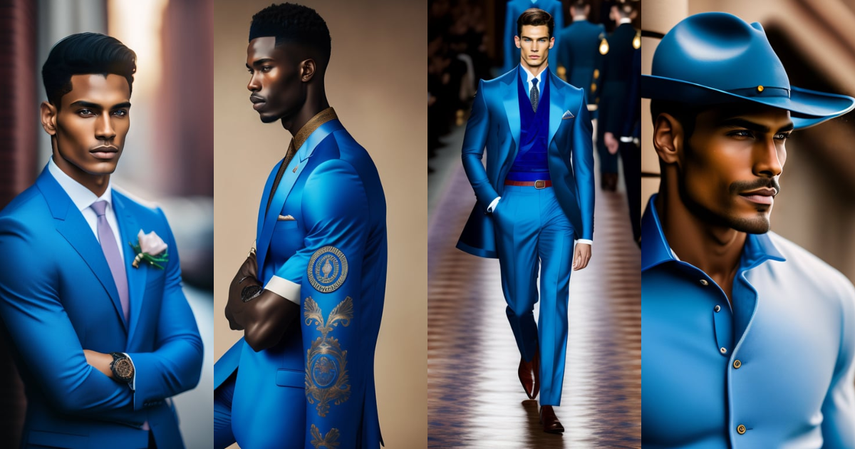 Lexica - Photography of a man wearing blue clothes designed by Ralph Lauren