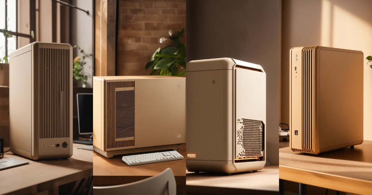 Lexica A stunning, minimalist beige PC case designed by Teenage