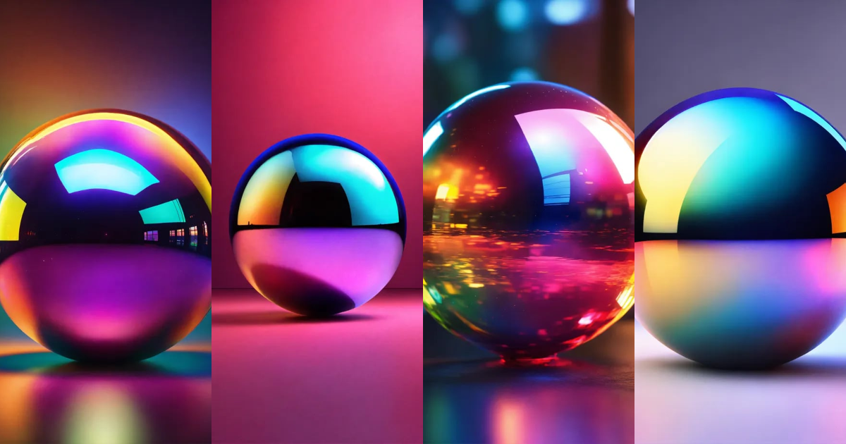 Lexica - A colorful shiny realistic sphere object.