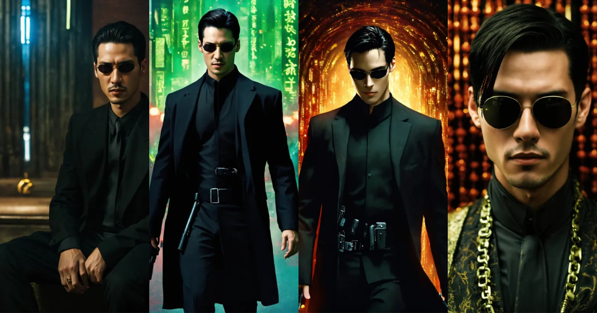 Lexica - Portrait of a male ukj person as Neo from Matrix