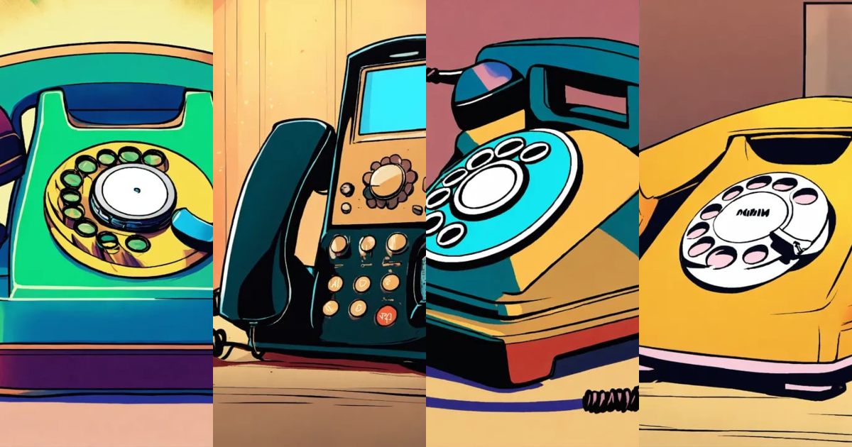 Lexica - Modern phone is ringing. comic style