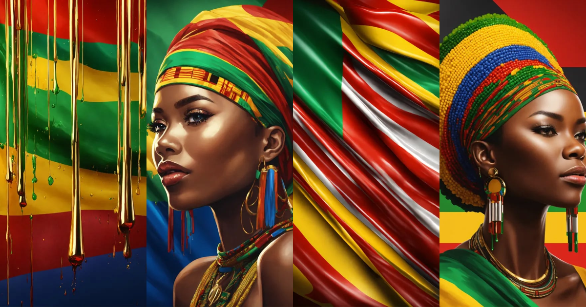 Lexica Background African Flag Colors Dripping With African Queen 8 K Resolutionhyper 