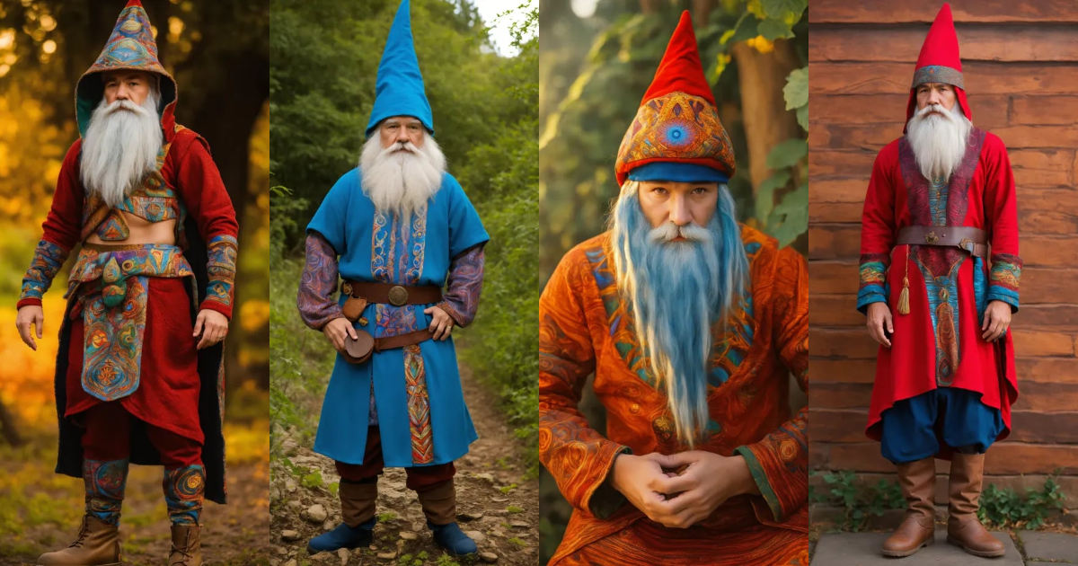 Lexica - Ancient gnome clothing hand made in the style of alex grey ...