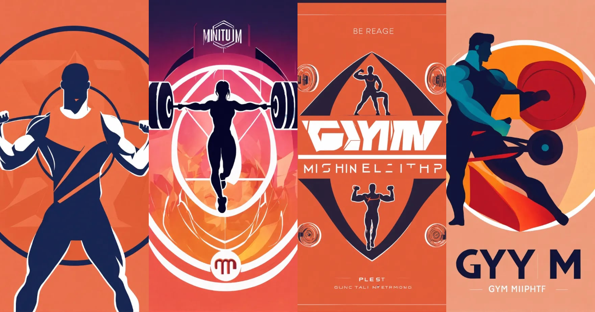 Lexica Minimalistic gym logo, vector, a man and a woman, energetic