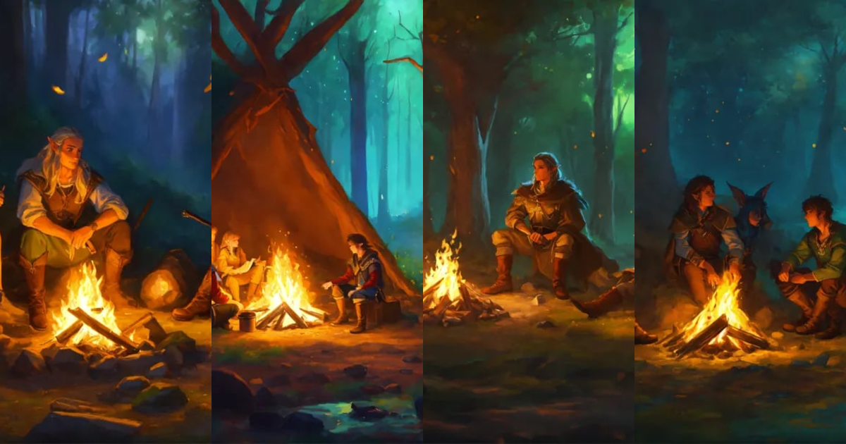 Lexica - In a fantasy world, a drawf, an elf and a human are sitting ...