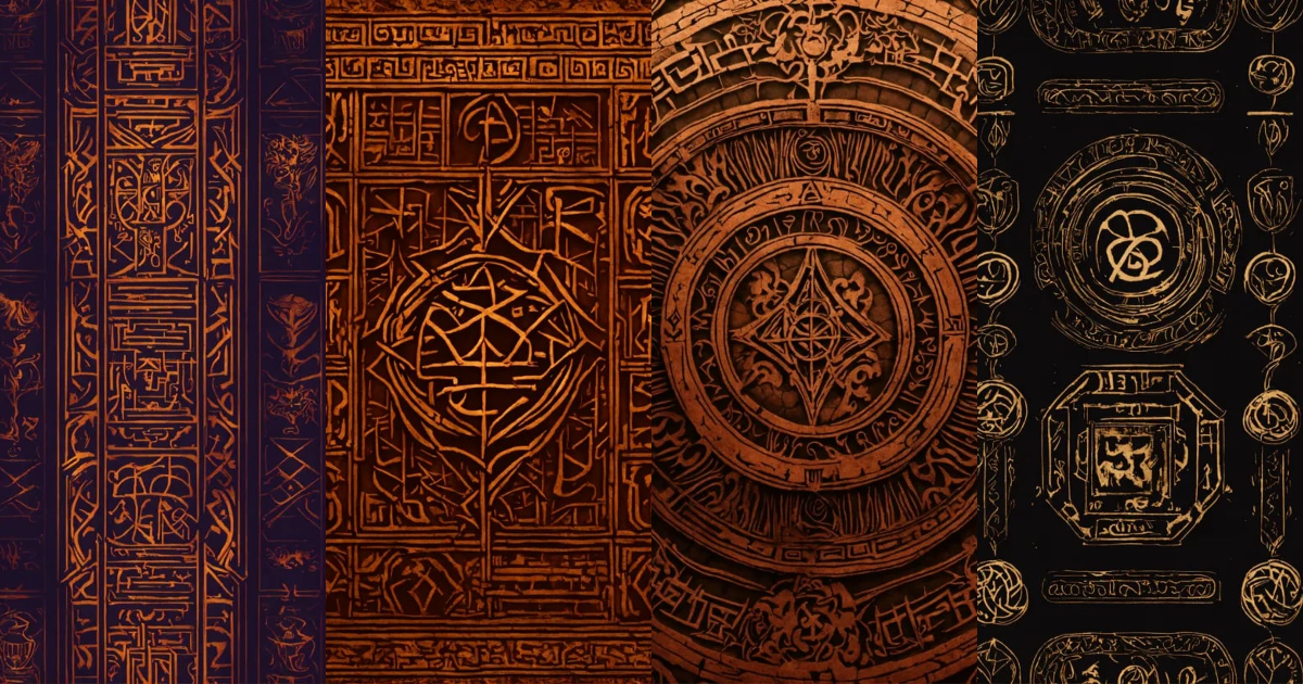 Lexica - A creepy ancient rune pattern, mystical evil wallpaper ...