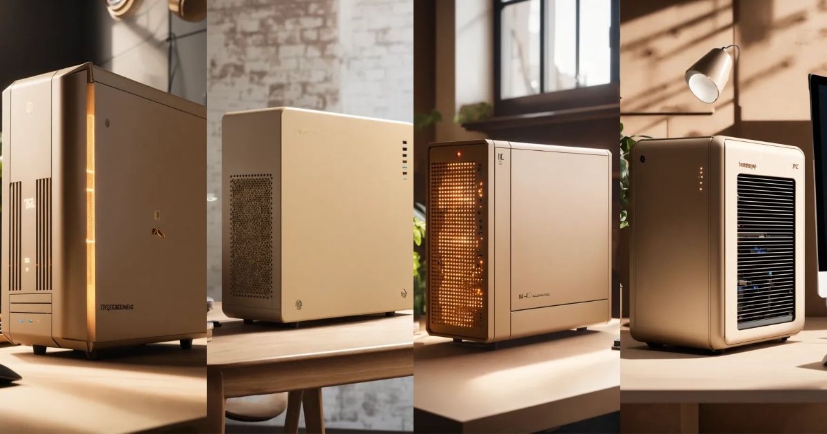 Lexica A stunning, minimalist beige PC case designed by Teenage