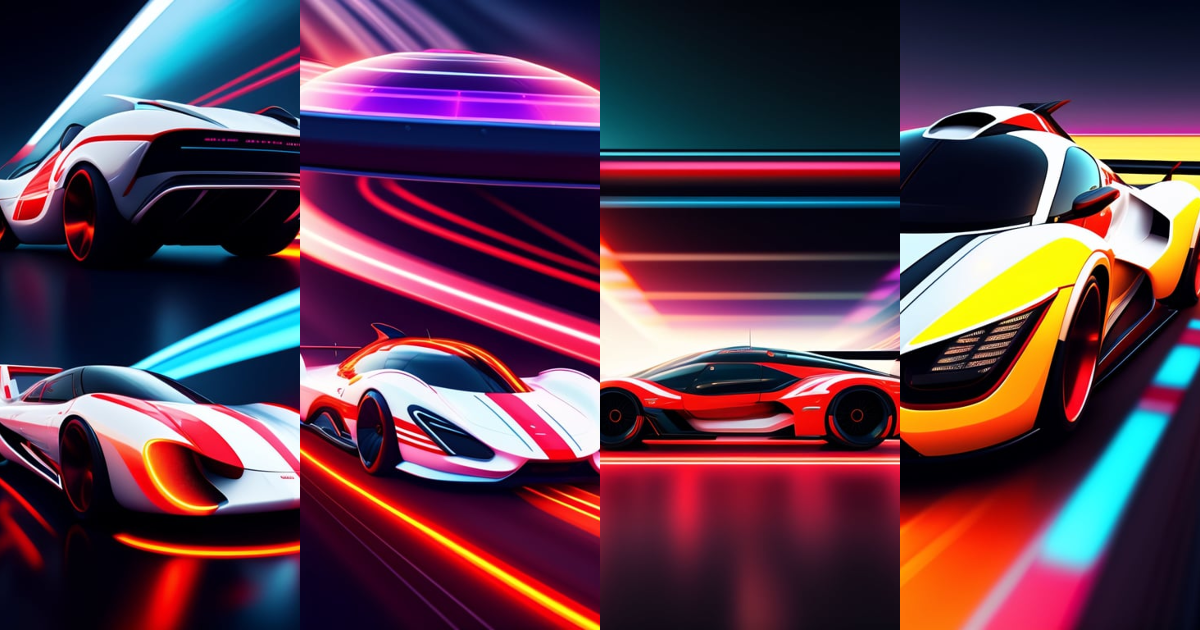 Lexica - Speed racer mach 6. white and red car. motionblur. zoom lines ...