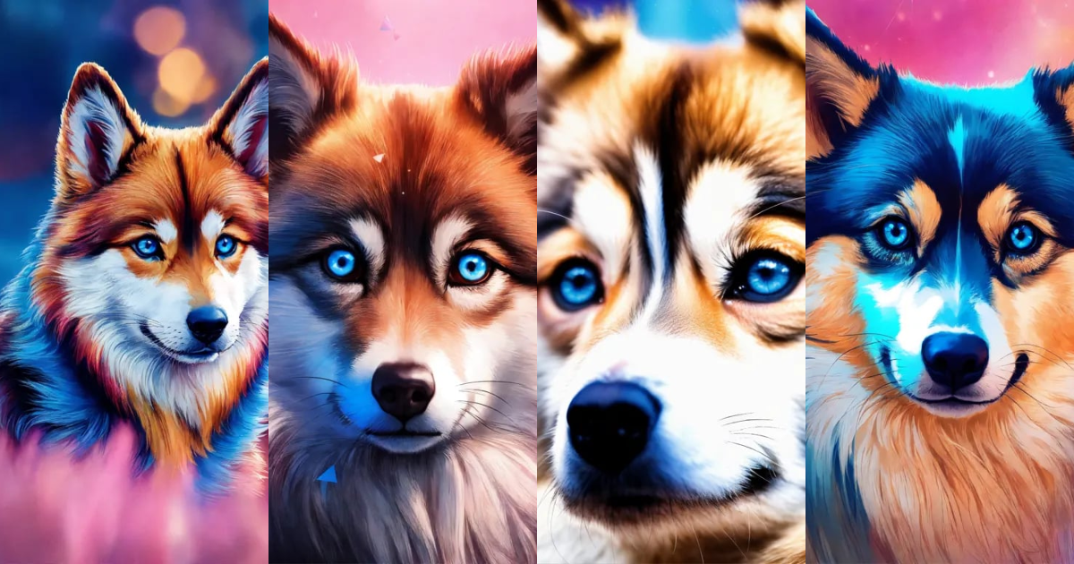 Lexica - Dans cet éclatant portrait, un Pomsky captivant regarde droit ...