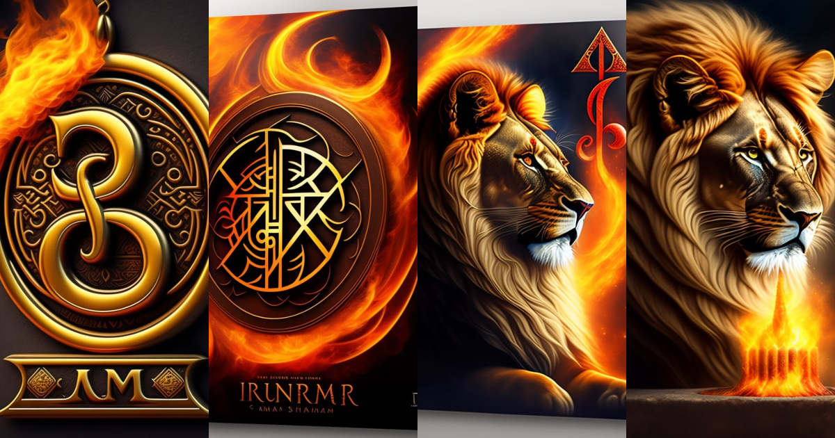 Lexica - Inscription stàmina sound inside lion , fire , runes , magical ...