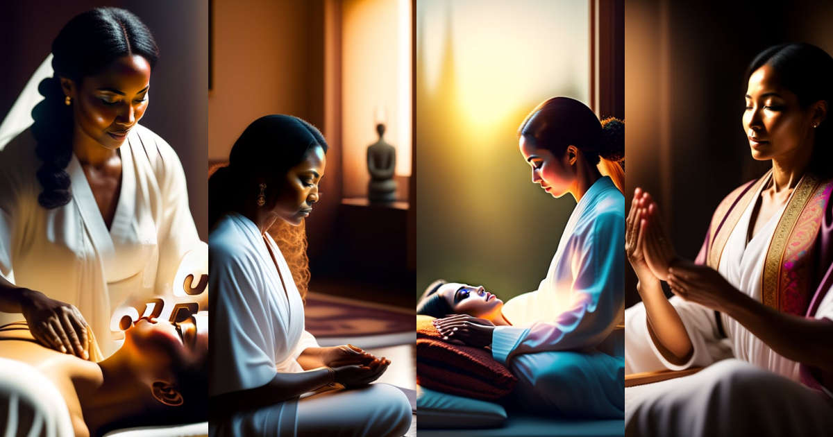 Lexica - "A woman sits in peaceful contemplation as she performs the ...