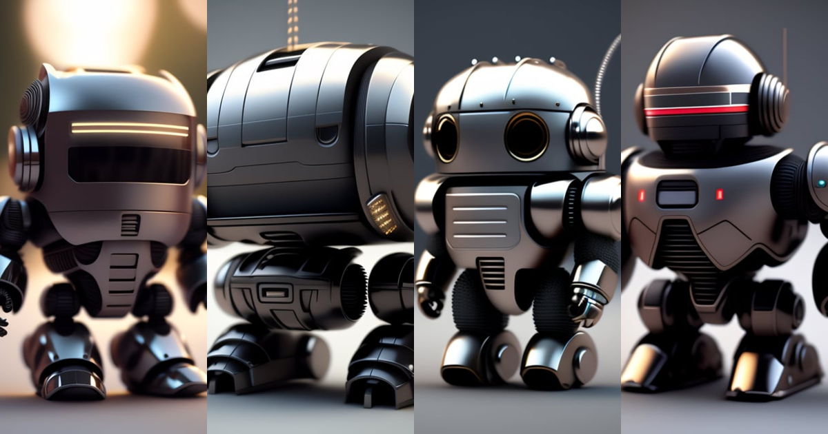 Lexica - Cute 3d render of toy art robocop