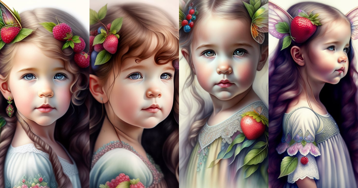 Lexica - Full figure pencil drawing 2ears toddler berry fairy , water ...