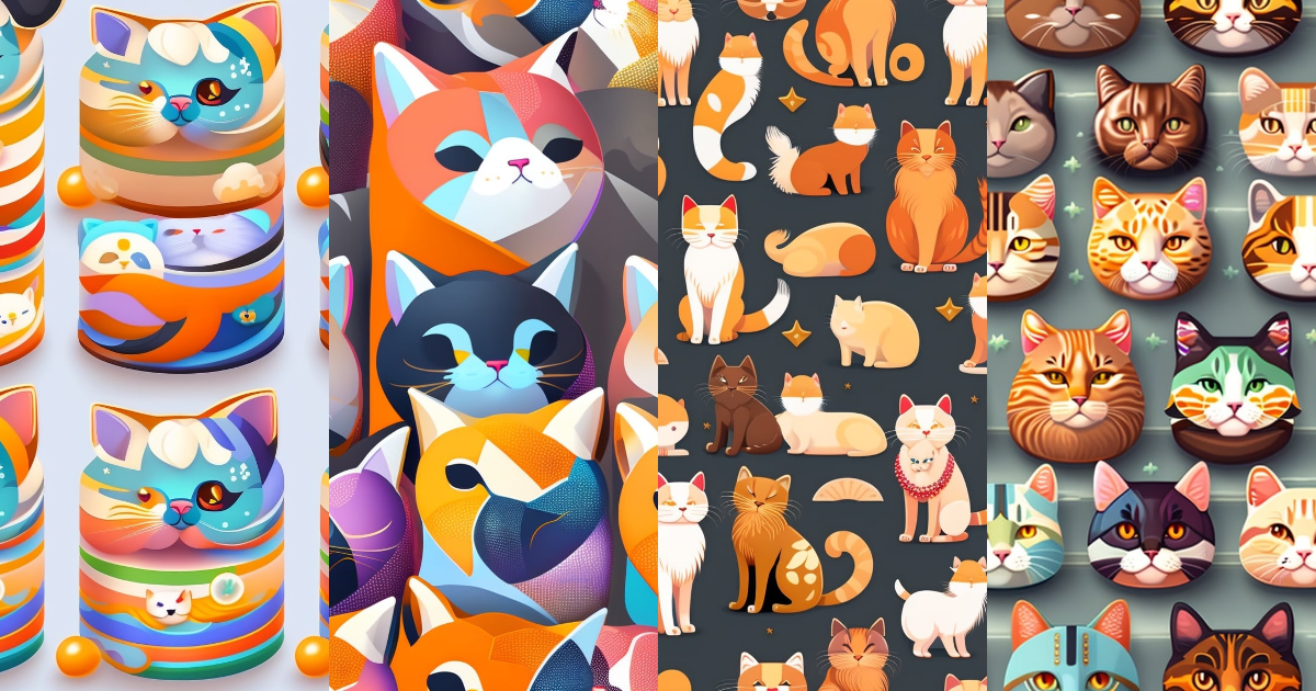Lexica - Seamless patterns of cats, repeating patterns design, fabric ...