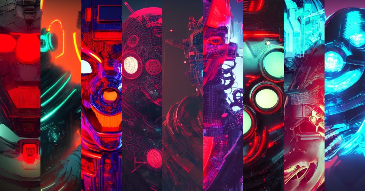 Lexica - Cyber punk, android cannon mindar from japan, oni mask ...