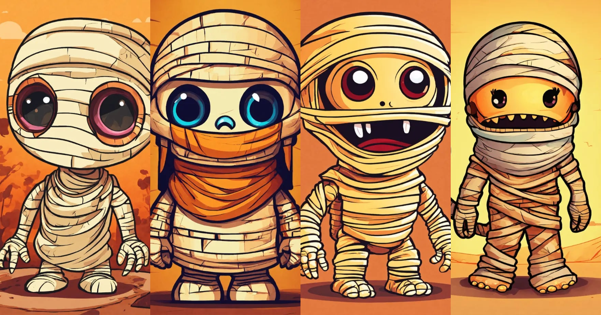 Lexica - Cartoon cute mummy vector illustration