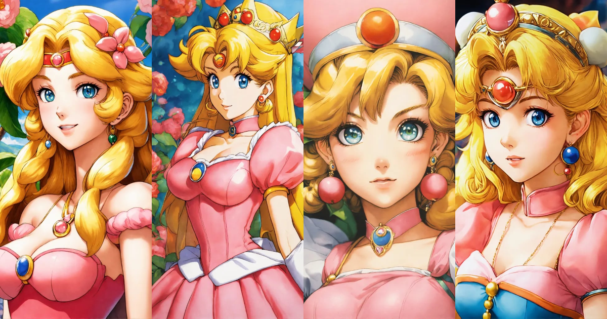 Lexica - 1990s anime Princess Peach, full detailed eyes, Toriyama, Miyazaki