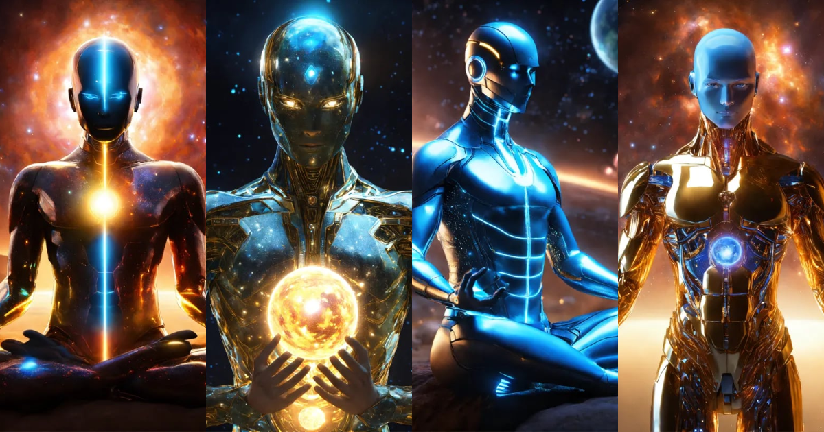 Lexica - Light android meditates and transforms his body to fulfill the ...