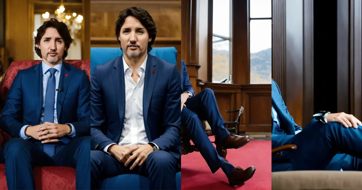 Lexica - JUSTIN TRUDEAU SITTING IN A CHAIR