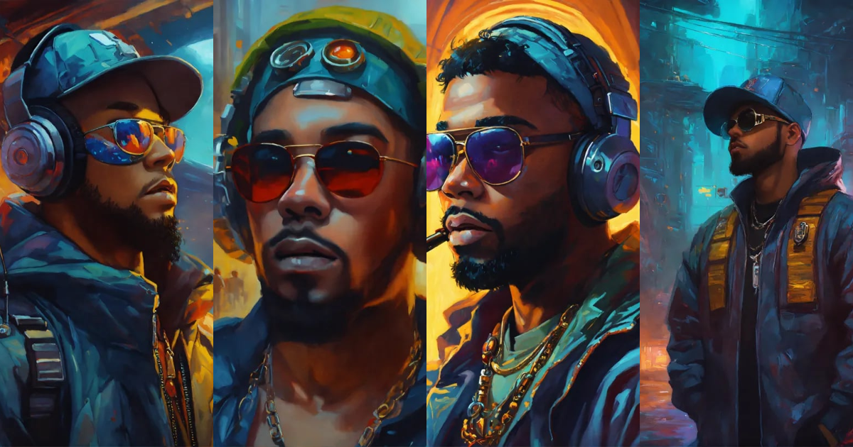 Lexica - Sci-fi fantasy Rapper Artist, oil painting art style, High Quality