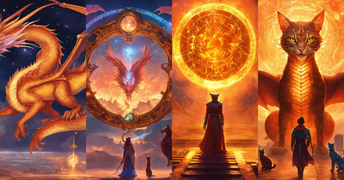 Lexica - An extraplanar astral nexus with dragons and cats