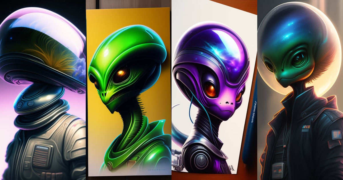 Lexica - 2d sketch alien