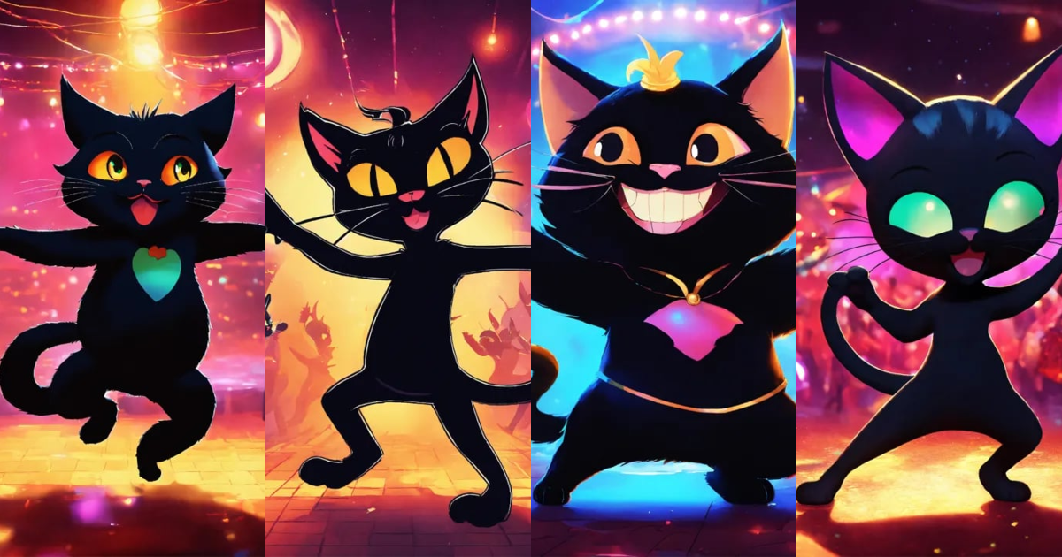 Lexica - The naughty and devilishly imp-like black animated cartoon cat ...