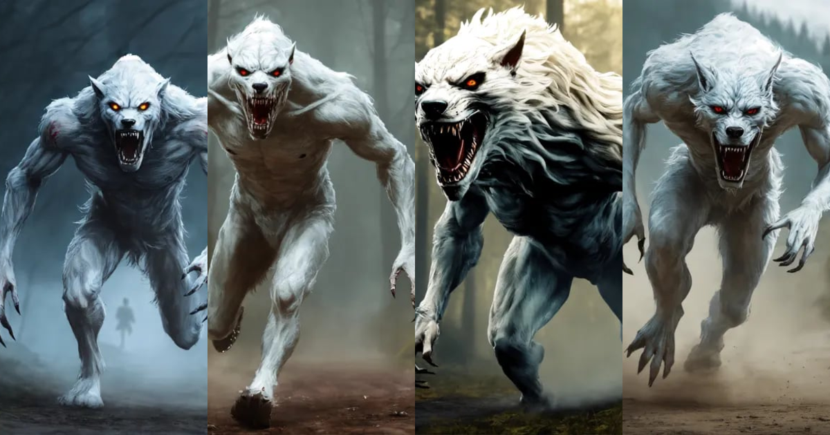 Lexica - Terrifying White SKINWALKER Running In Ultra Realistic Style