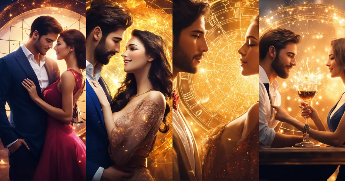 Lexica - Create an image of a beautiful man and woman visualizing the ...