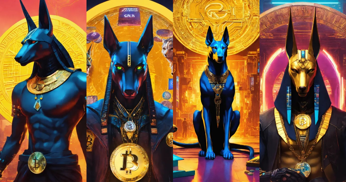 Lexica - Cyberpunk advertising poster of Anubis, surrounded by ...
