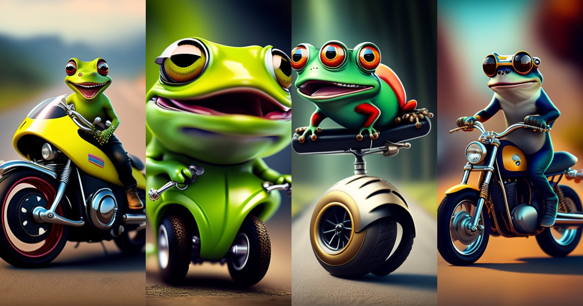 Crazy Frog on One Wheel Motorcycle Dead · Creative Fabrica