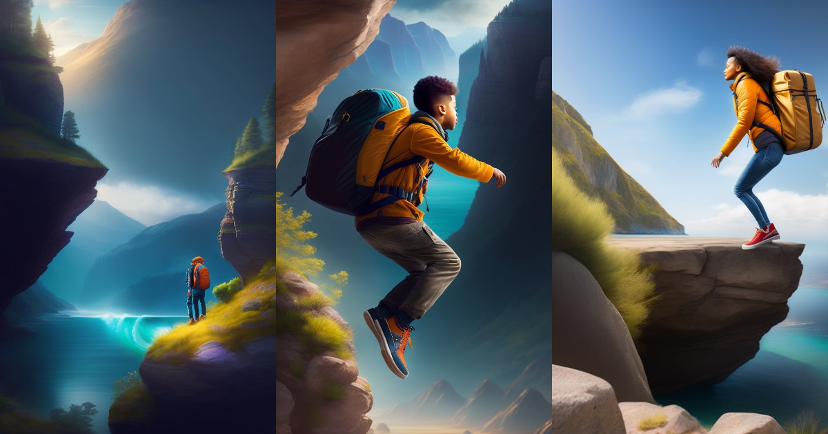 Lexica - The Fool - A young person stepping off a cliff into the ...