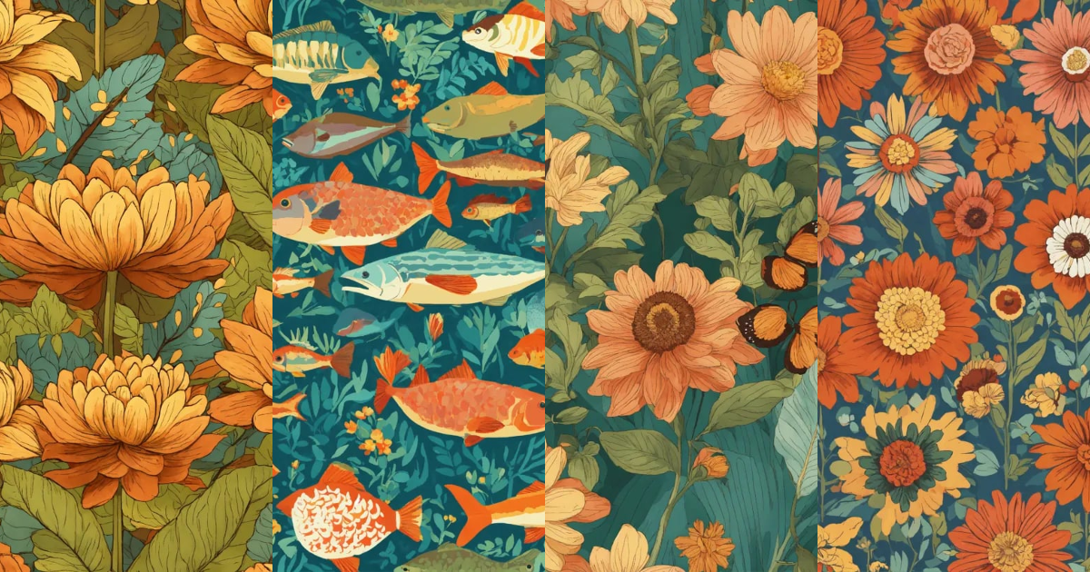 Lexica - Repeating pattern, flat, illustration, vector art, high ...