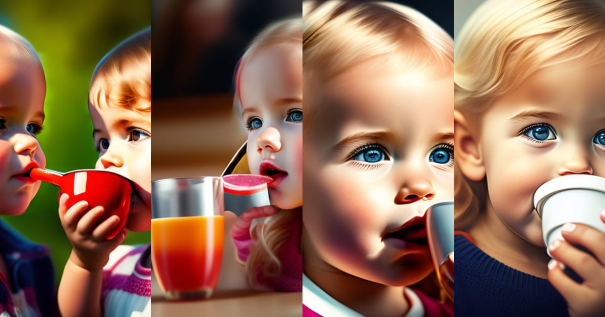 Lexica - 3 year old blonde girl drinking from a cup. photorealistic