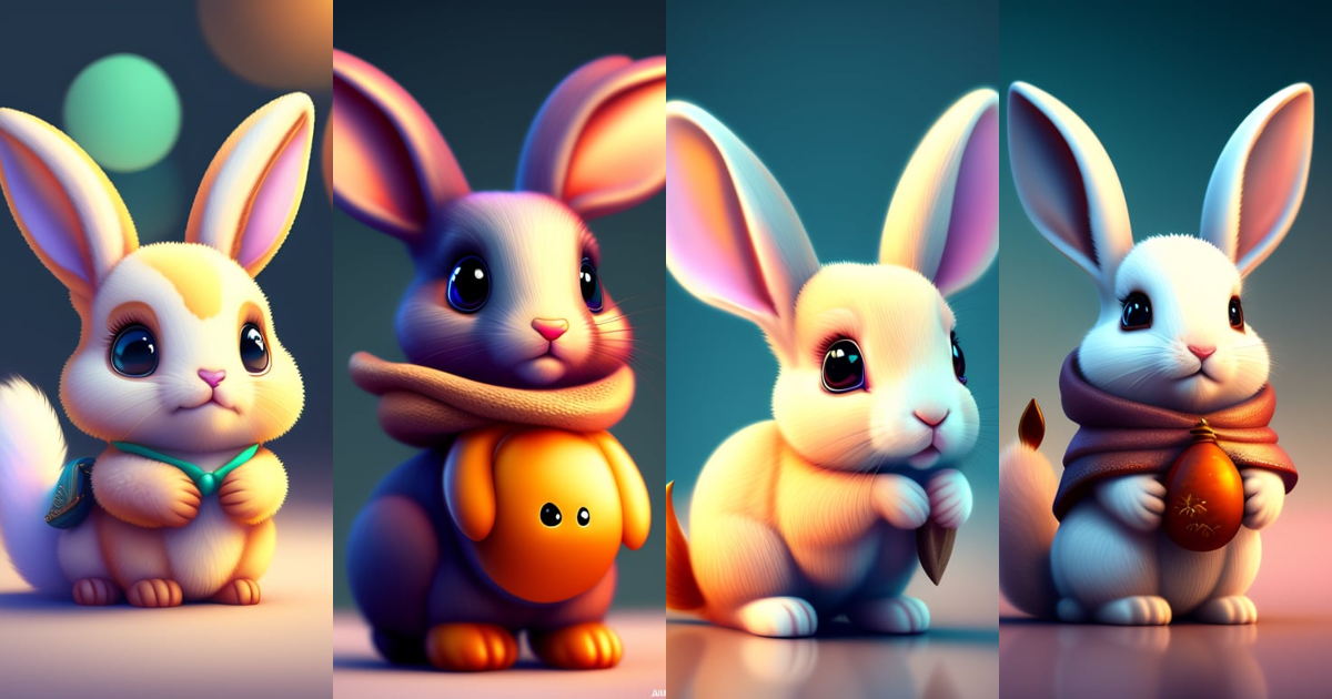Lexica - Cute and adorable cartoon rabbit, fantasy, ears, dreamlike ...
