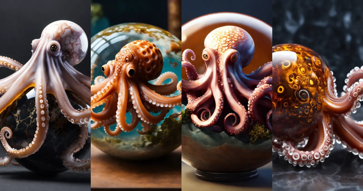 Lexica - Ultrarealistic octopus marble with oustanding elegant ...