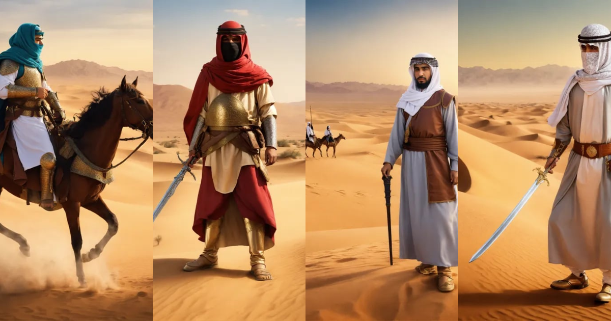 Lexica - Mascot of the Islamic hero as a child without face, Abdullah ...