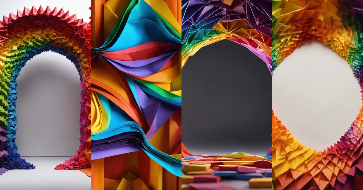 Lexica - Origami rainbow arch on a white background, 8k resolution ...