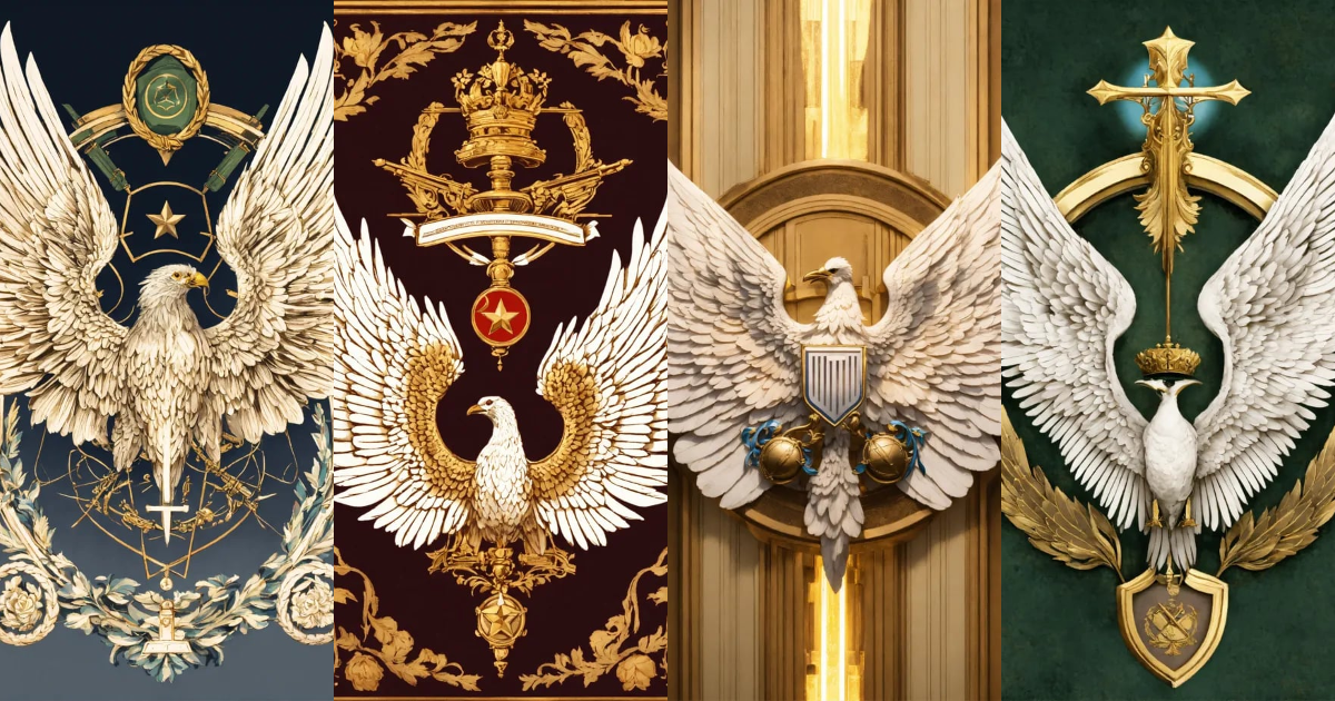 Lexica - A pair of symmetrical white wings, in the form of a military ...