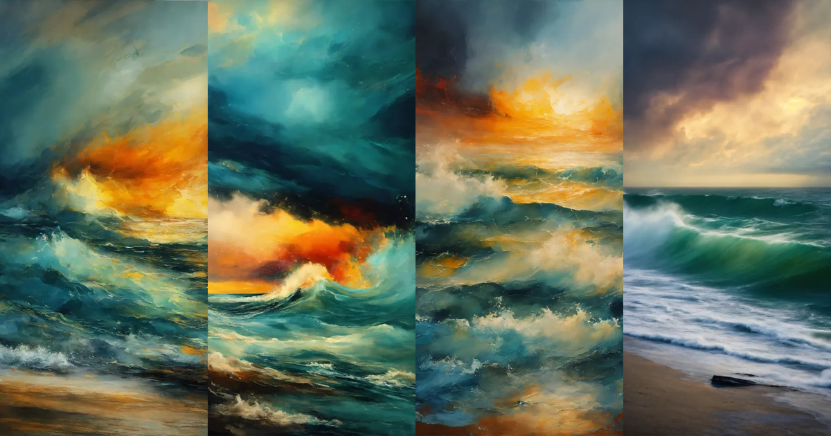 Lexica - Abstract art. Fading away. stormy sea
