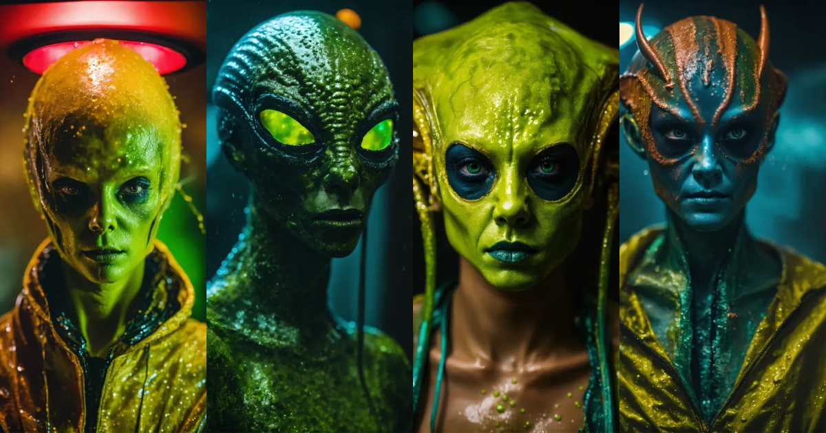 Lexica - An alien dressed up like a human for Halloween, raw character ...