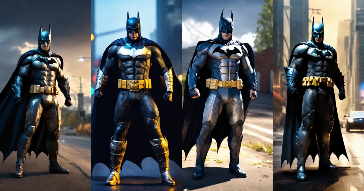 Lexica - Batman as Thor full body, roadside, clear reality camera 2D ...